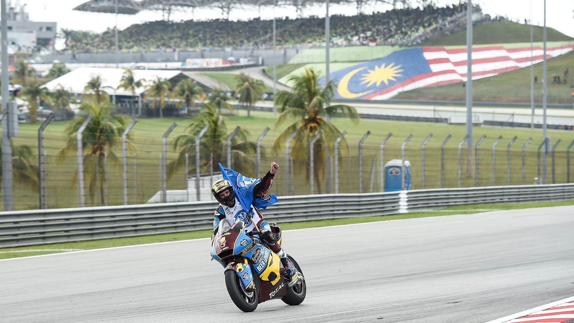 Riders on the Moto2 track