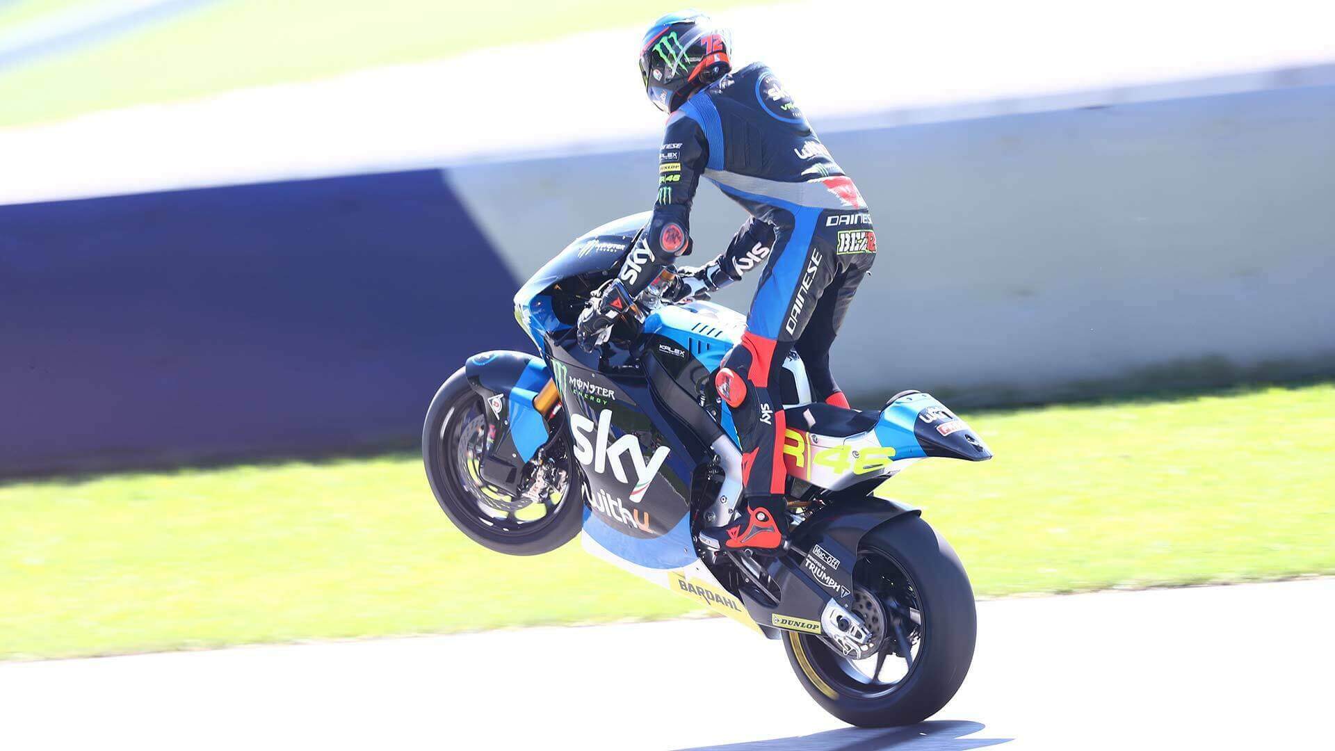 Riders on the Moto2 track